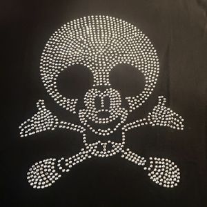 Vintage Disney Era crystal skull&cross bones micky